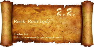 Renk Rodrigó névjegykártya